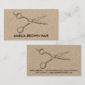 Hair Stylist Scissors Chic Drawing Barber CUSTOM Visitekaartje (Voorkant / Achterkant)