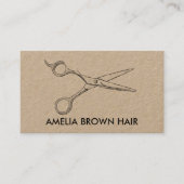 Hair Stylist Scissors Chic Drawing Barber CUSTOM Visitekaartje (Voorkant)