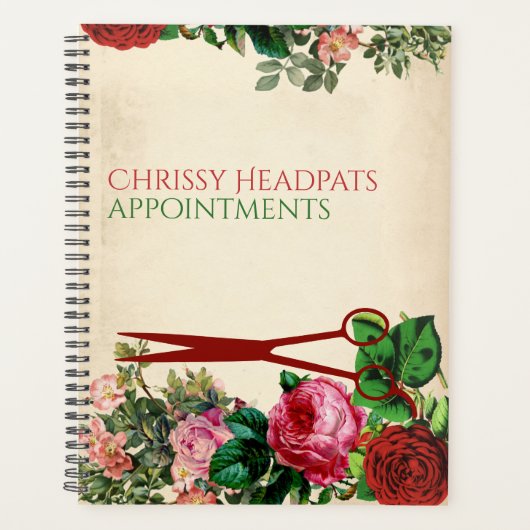 Hair stylist scissors rozen salon afspraak planner (Voorkant)