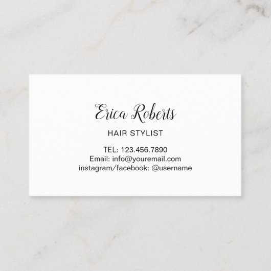 Hair Stylist Scissors Simple Plain Loyalty Punch (Achterkant)