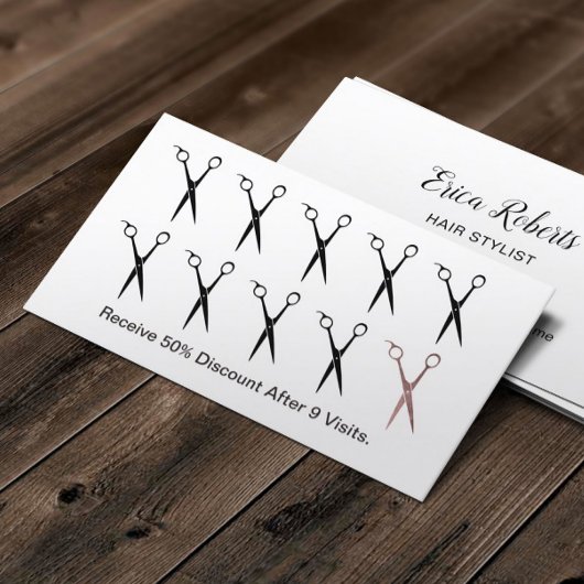 Hair Stylist Scissors Simple Plain Loyalty Punch