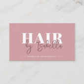 Hair Stylist Script Handtekening Blush Roze Minima Visitekaartje (Voorkant)