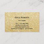 Hair Stylist Script Modern Gold Glitter Hair Salon Visitekaartje (Achterkant)
