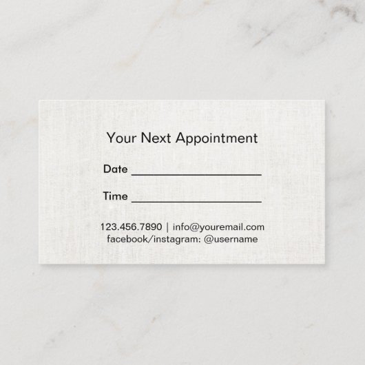 Hair Stylist Script Trendy Black Appointment Afsprakenkaartje (Achterkant)