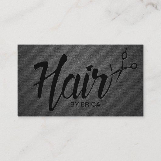 Hair Stylist Script Trendy Black Appointment Afsprakenkaartje (Voorkant)