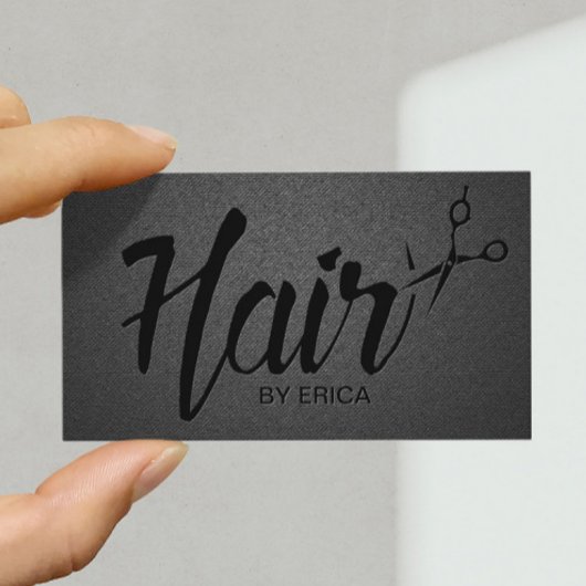 Hair Stylist Script Trendy Black Appointment Afsprakenkaartje