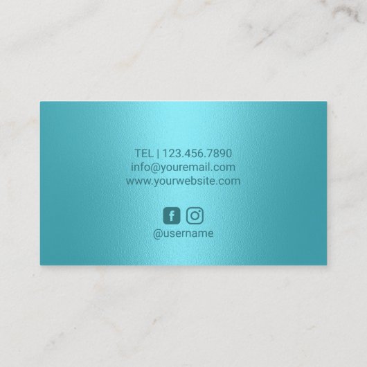 Hair Stylist Silver Drives Turquoise Beauty Salon Visitekaartje (Achterkant)