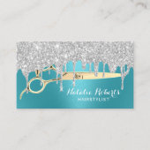 Hair Stylist Silver Drives Turquoise Beauty Salon Visitekaartje (Voorkant)