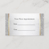 Hair Stylist Silver Glitter Salon Appointment Afsprakenkaartje (Achterkant)