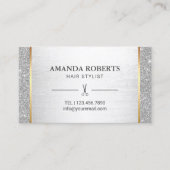 Hair Stylist Silver Glitter Salon Appointment Afsprakenkaartje (Voorkant)