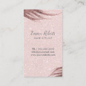 Hair Stylist Silver Glitter Scissor Blush Pink Visitekaartje (Achterkant)