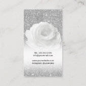 Hair Stylist Silver Glitter Scissor & Roos Visitekaartje (Achterkant)