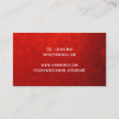 Hair Stylist Silver Scissor Elegant Red Velvet Visitekaartje (Achterkant)