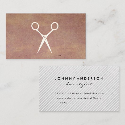 Hair Stylist Silver Scissors Appointment Afsprakenkaartje (Voorkant / Achterkant)
