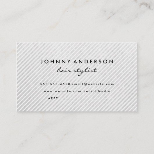 Hair Stylist Silver Scissors Appointment Afsprakenkaartje (Achterkant)