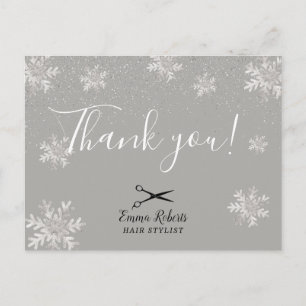 Hair Stylist Silver Snowflakes Holiday Hartelijk d Briefkaart