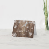 Hair Stylist Silver Snowflakes Rustic Holiday Bedankkaart (Voorkant)