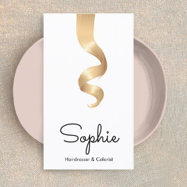Hair Stylist Simple Blonde Hair Curl Salon Visitekaartje