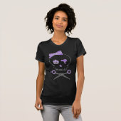 Hair Stylist Skull & Scissor Crossbones - Paars T-shirt (Voorkant volledig)