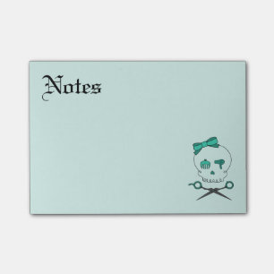 Hair Stylist Skull & Scissor Crossbones - Turquois Post-it® Notes