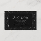 Hair Stylist Sparkly Stars Black Modern Elegant Visitekaartje (Achterkant)