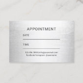 Hair Stylist Stylish Silver 3D Typography Salon Afsprakenkaartje (Achterkant)