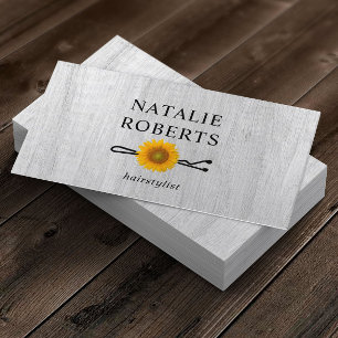 Hair Stylist Sunflower Bobby Pin Rustic Salon Visitekaartje