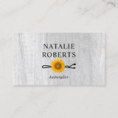 Hair Stylist Sunflower Bobby Pin Rustic Salon Visitekaartje (Voorkant)