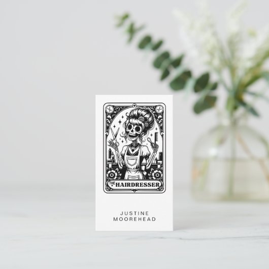 Hair Stylist Tarot Visitekaartje (Staand voorkant)