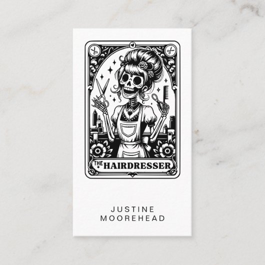 Hair Stylist Tarot Visitekaartje (Voorkant)