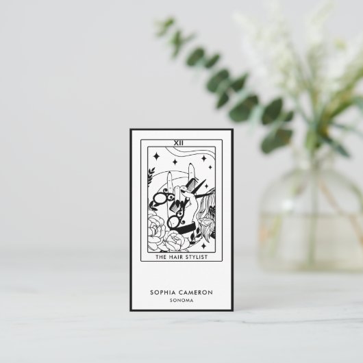 Hair Stylist Tarot Visitekaartje (Staand voorkant)