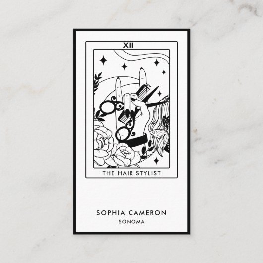 Hair Stylist Tarot Visitekaartje (Voorkant)