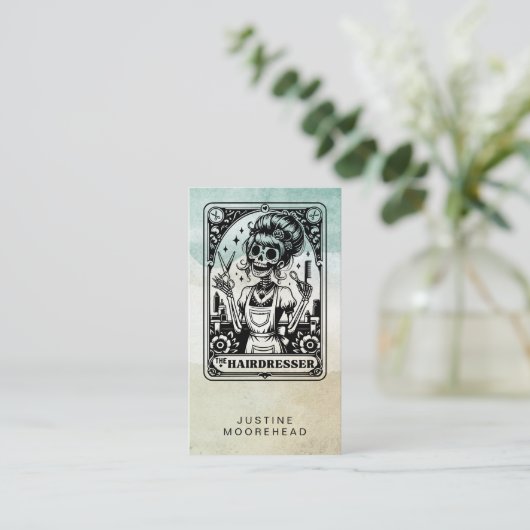 Hair Stylist Tarot Visitekaartje (Staand voorkant)