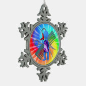 Hair Stylist Tin Sneeuwvlok Ornament (Links)