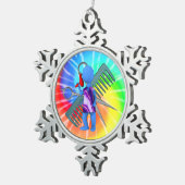 Hair Stylist Tin Sneeuwvlok Ornament (Rechts)