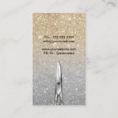 Hair Stylist Trendy Gold Sparkle Silver Glitter Visitekaartje (Achterkant)