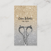Hair Stylist Trendy Gold Sparkle Silver Glitter Visitekaartje (Voorkant)