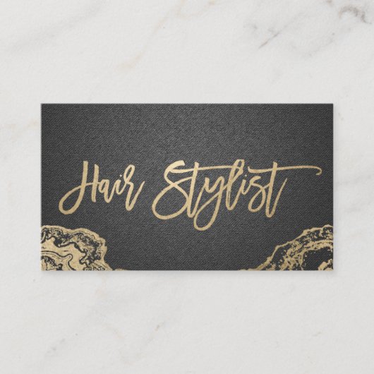 Hair Stylist Trendy Gold Typography Appointment Afsprakenkaartje (Voorkant)