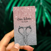Hair Stylist Trendy Roos Gold & Silver Glitter Visitekaartje