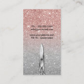 Hair Stylist Trendy Roos Gold & Silver Glitter Visitekaartje (Achterkant)