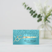 Hair Stylist Turquoise Drips Salon Appointment Afsprakenkaartje (Staand voorkant)