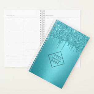 Hair Stylist Turquoise Glitter Drips Appointment Planner