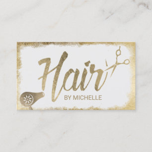 Hair Stylist Typografie Gold Grunge Lijst Salon Visitekaartje