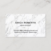 Hair Stylist Typografie Modern Gold Paarse marmer Visitekaartje (Achterkant)