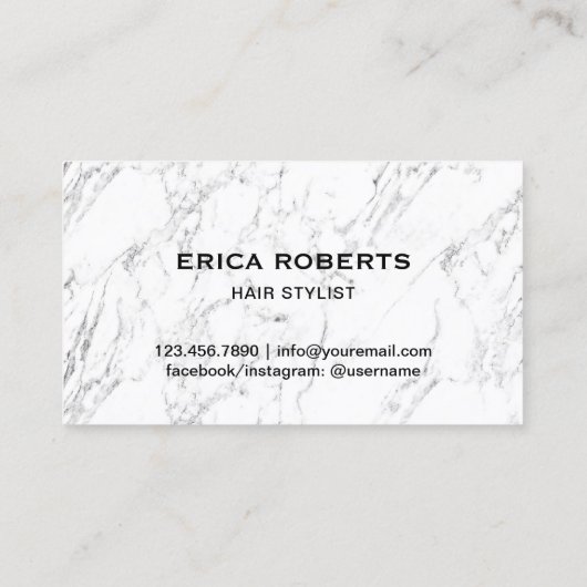 Hair Stylist Typografie Modern Gold Paarse marmer Visitekaartje (Achterkant)