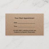 Hair Stylist Typografie Rustic Kraft Appointment Afsprakenkaartje (Achterkant)