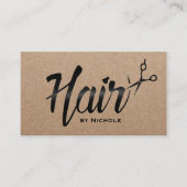 Hair Stylist Typografie Rustic Kraft Appointment Afsprakenkaartje (Voorkant)
