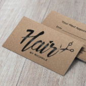 Hair Stylist Typografie Rustic Kraft Appointment Afsprakenkaartje