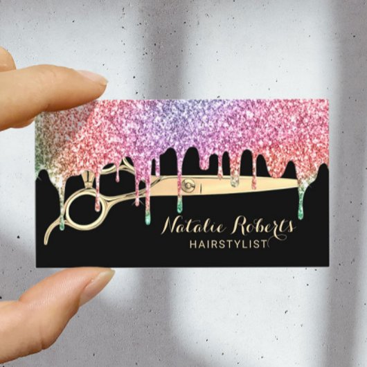 Hair Stylist Unicorn Drift Beauty Salon Black Visitekaartje