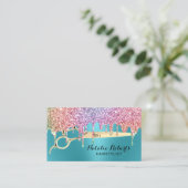 Hair Stylist Unicorn Drift Beauty Salon Blauwgroen Visitekaartje (Staand voorkant)